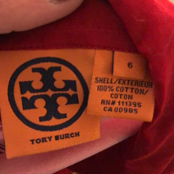 Tory Burch red size 6 button down - Picture 5 of 6
